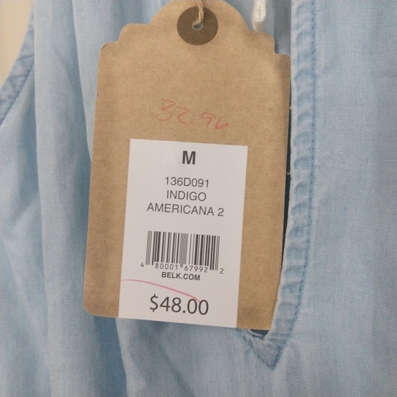 Linen Chambray Frayed Hem Romper True Craft - Picture 4 of 8